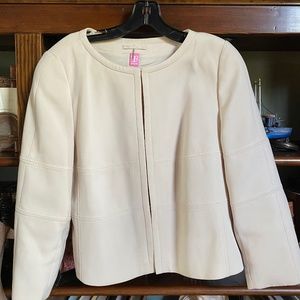 ALL SEASON CROPPED LIGHT CREAM DESIGNER JACKET